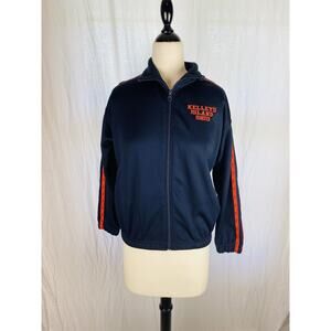 Woman Navy Blue Kelley's Island Ohio Zip Closure Pockets Jacket Know Wear M L/S